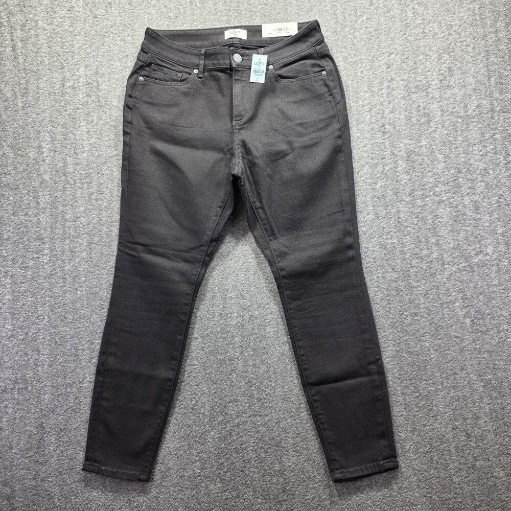 Loft Outlet Jeans Womens 10 Petite Black Curvy Skinny Stretch Denim Pants